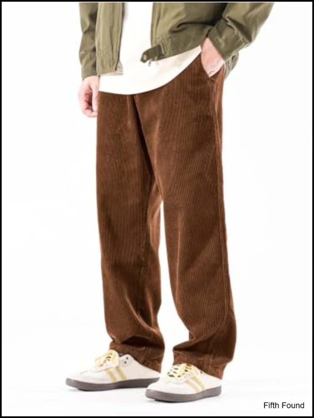 Men's Corduroy Baggy Straight Fit Drawstring Pants